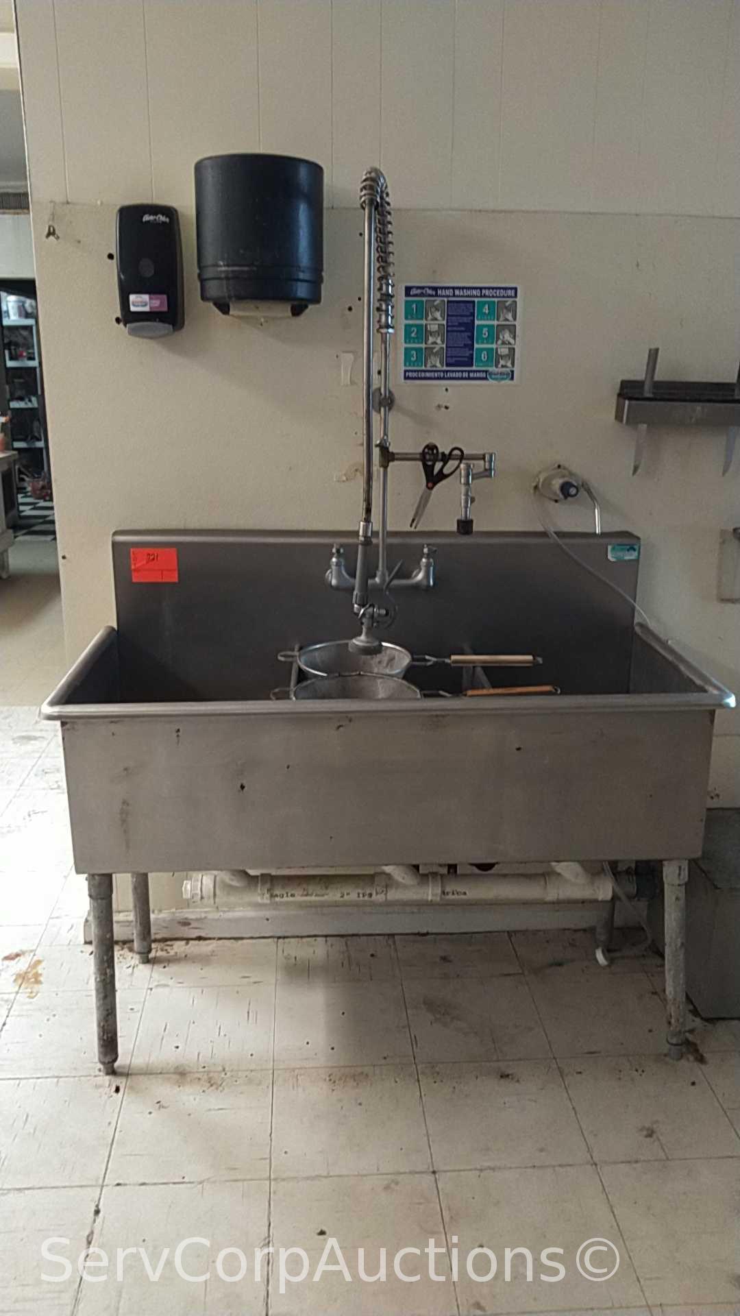 4' Stainless 3-Compartment Sink