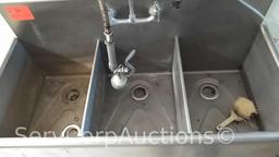 4' Stainless 3-Compartment Sink