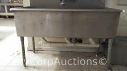 4' Stainless 3-Compartment Sink
