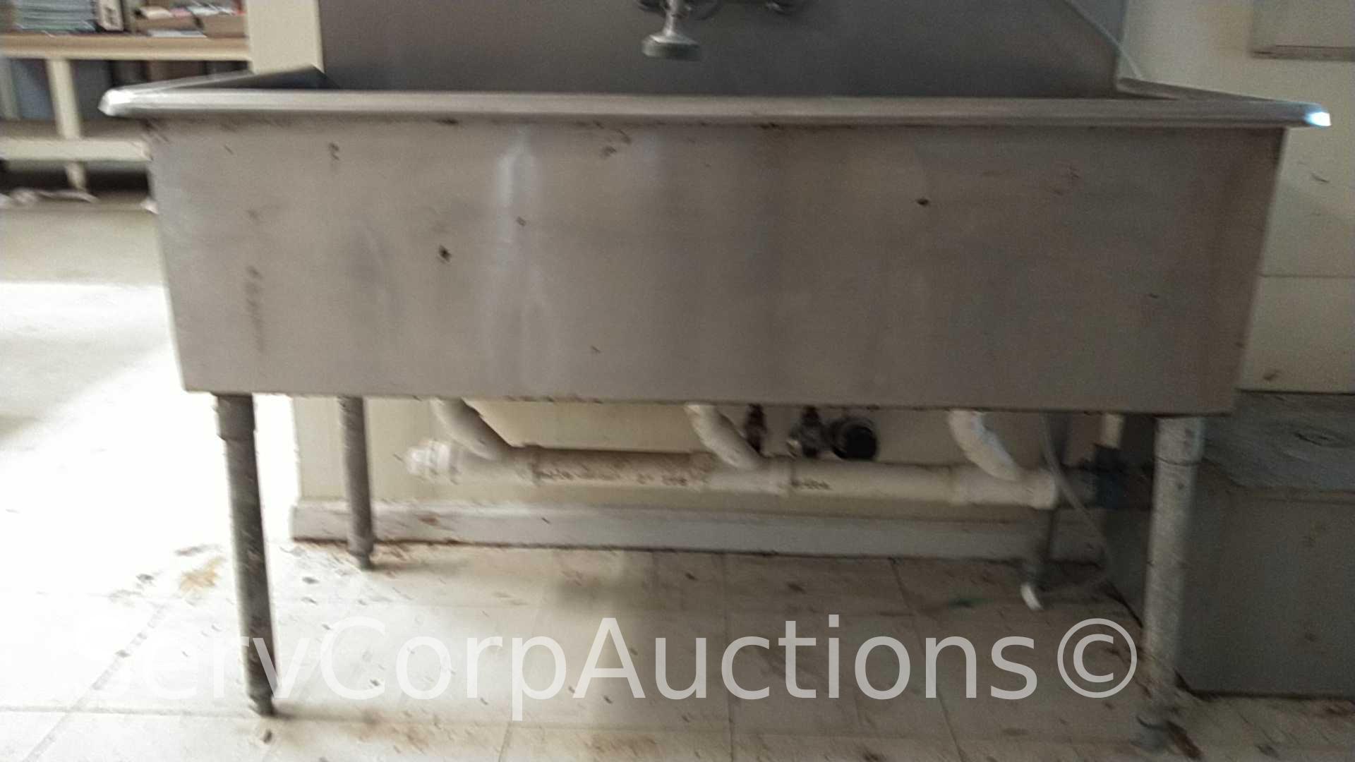 4' Stainless 3-Compartment Sink