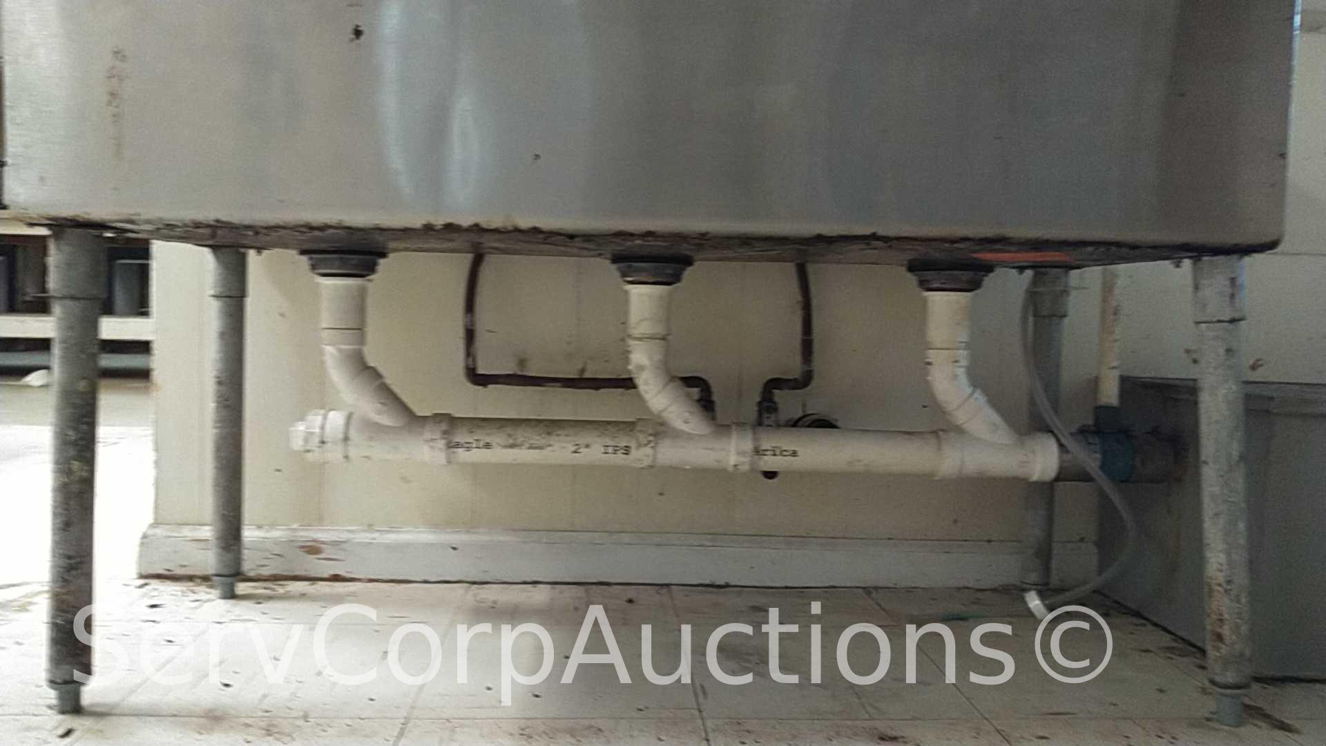 4' Stainless 3-Compartment Sink