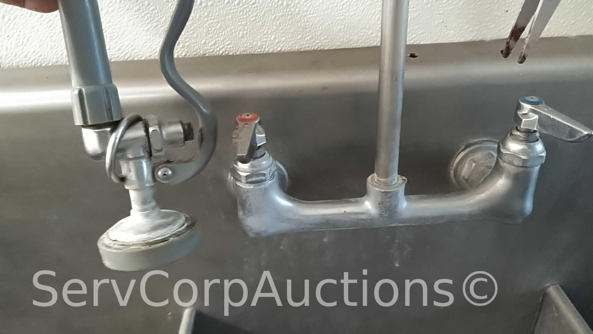 4' Stainless 3-Compartment Sink