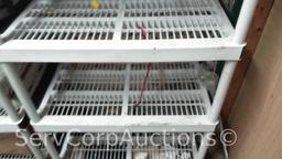 Lot of 2 Plastic Shelving Units, Contents Not Included