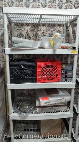 Lot of 2 Plastic Shelving Units, Contents Not Included