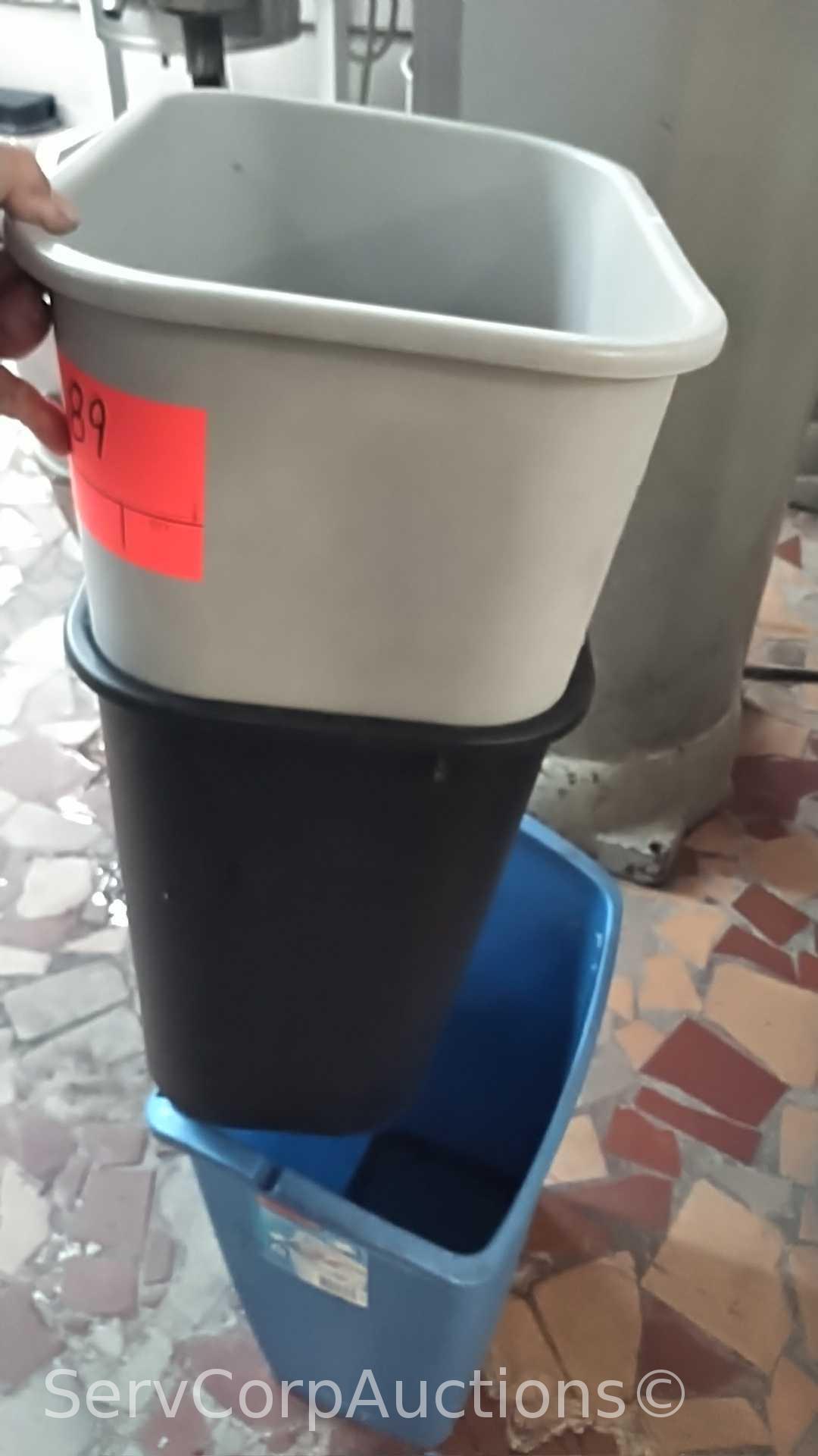 Lot of Various Trash Cans