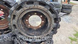 Lot on Pallet of (2) 12.16.5 and (2) 33x12-16 Skid Steer Tires