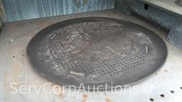 Lot on Shelf of Small Electric Burner, Basket, Drain Tray