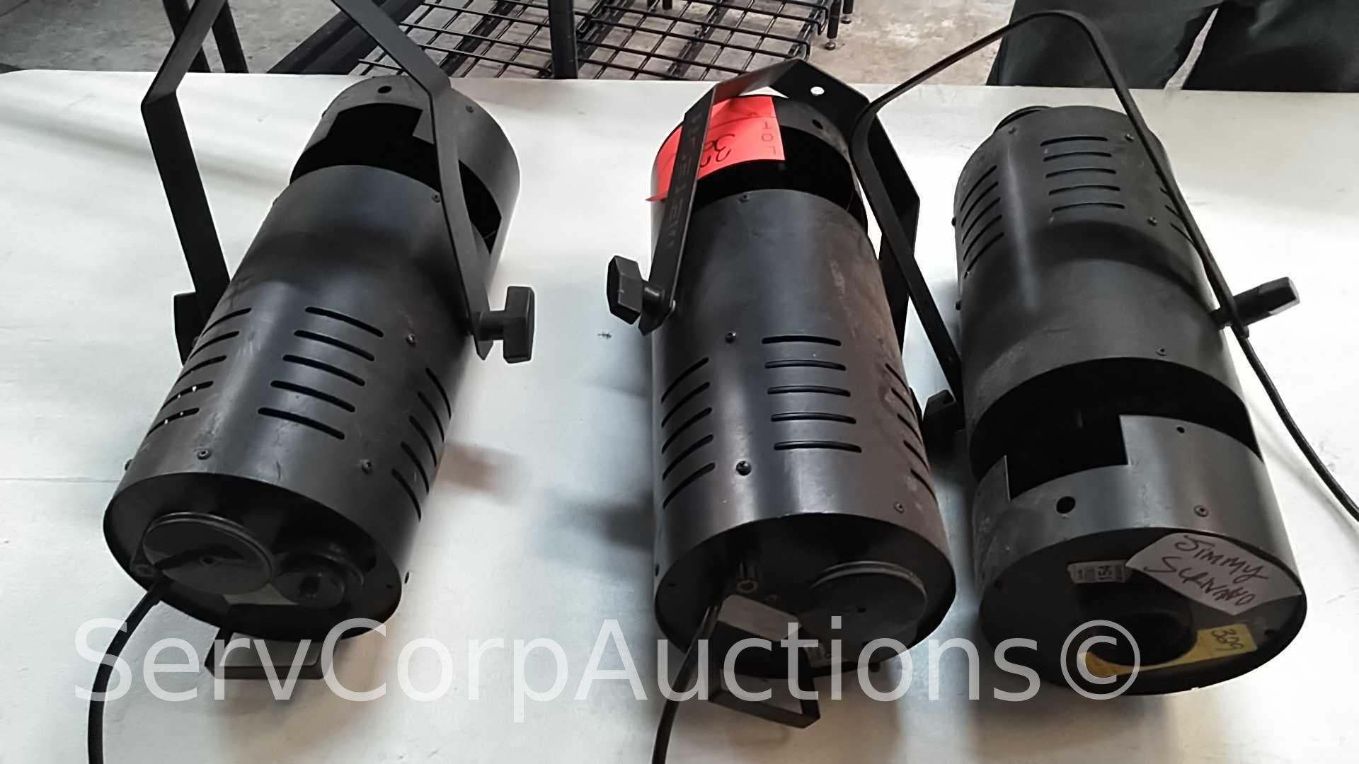Lot on Shelf of 3 Meteor Probeam 150 Scan Lights