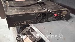 Lot on Shelf of QSC MX 1500A Professional Stereo Amplifier