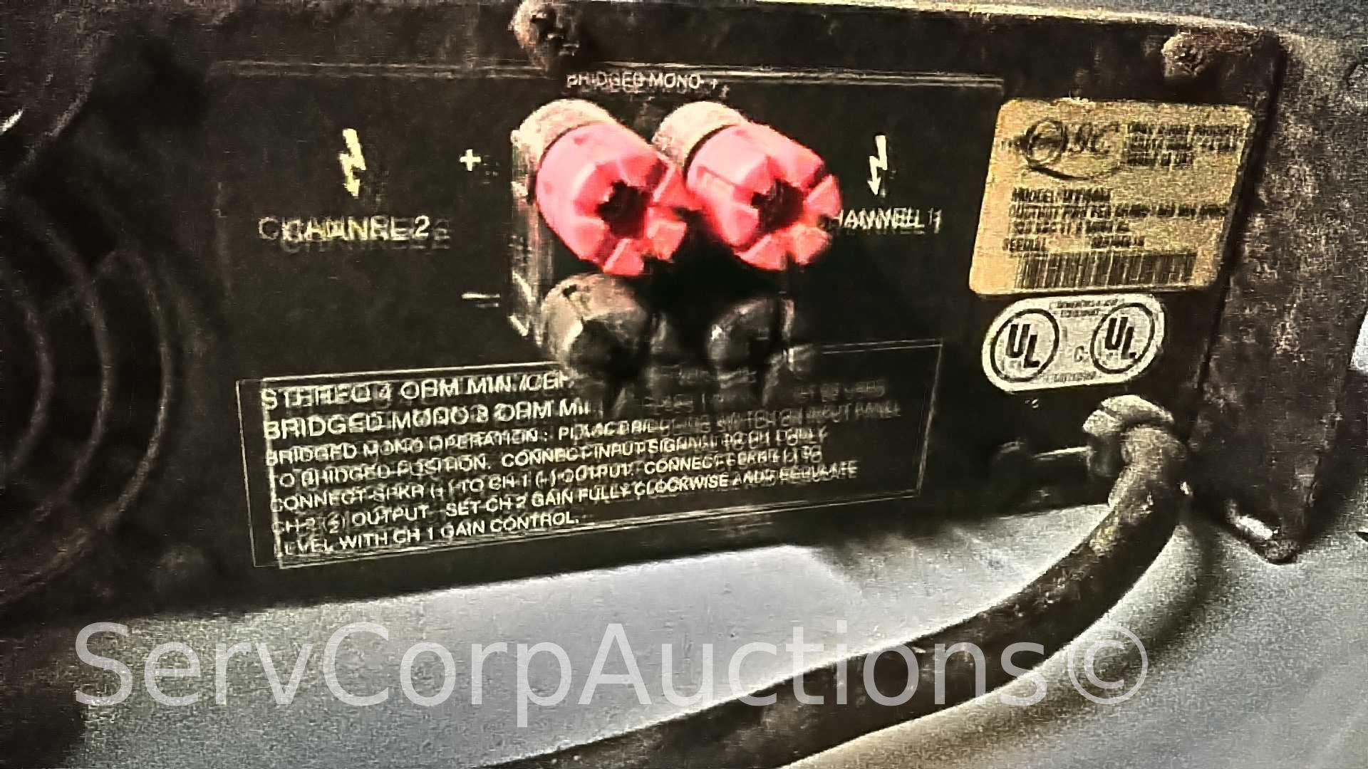 Lot on Shelf of QSC MX 1500A Professional Stereo Amplifier