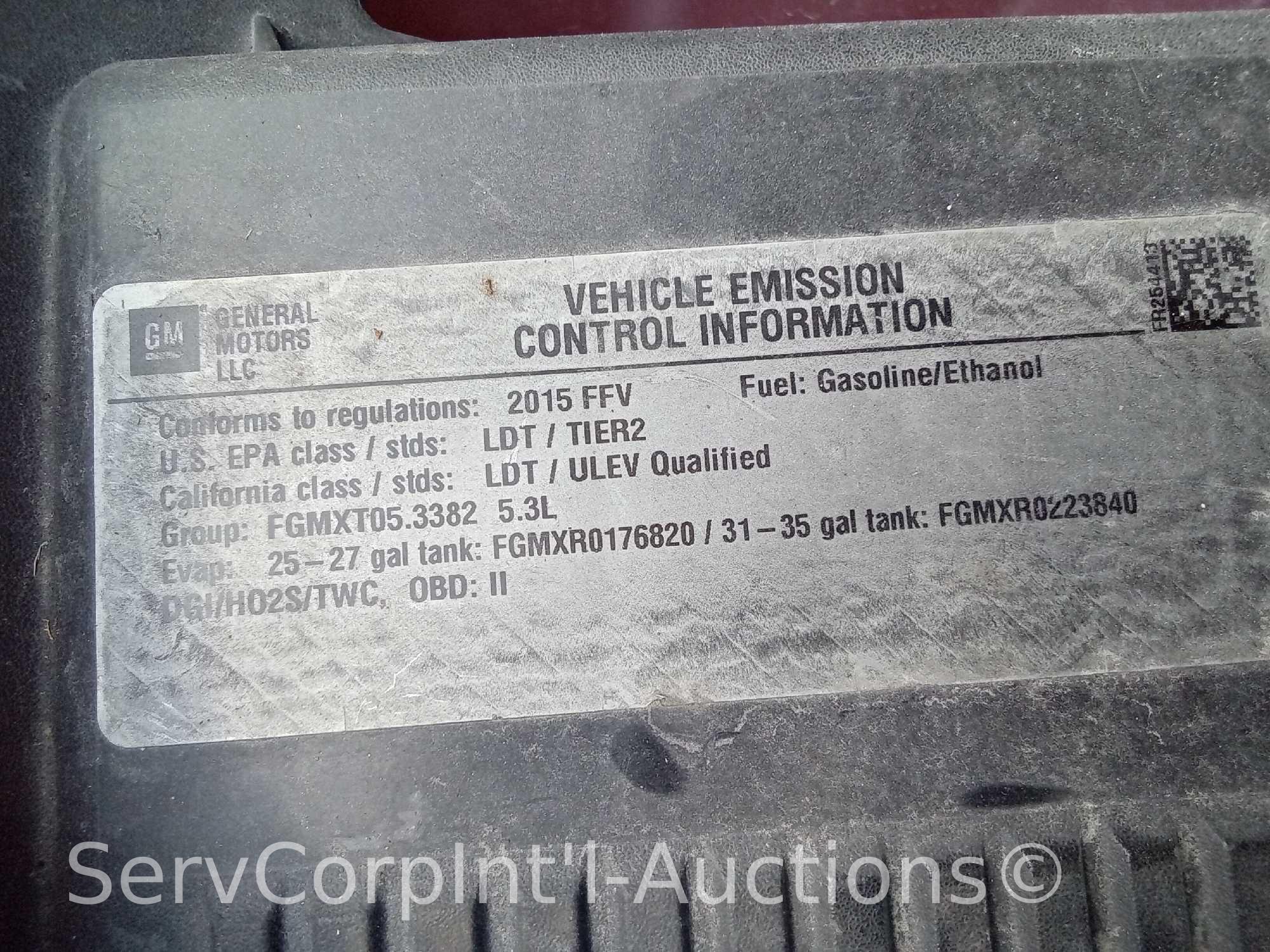 2015 Chevrolet Tahoe Multipurpose Vehicle (MPV), VIN # 1GNLC2EC1FR254413