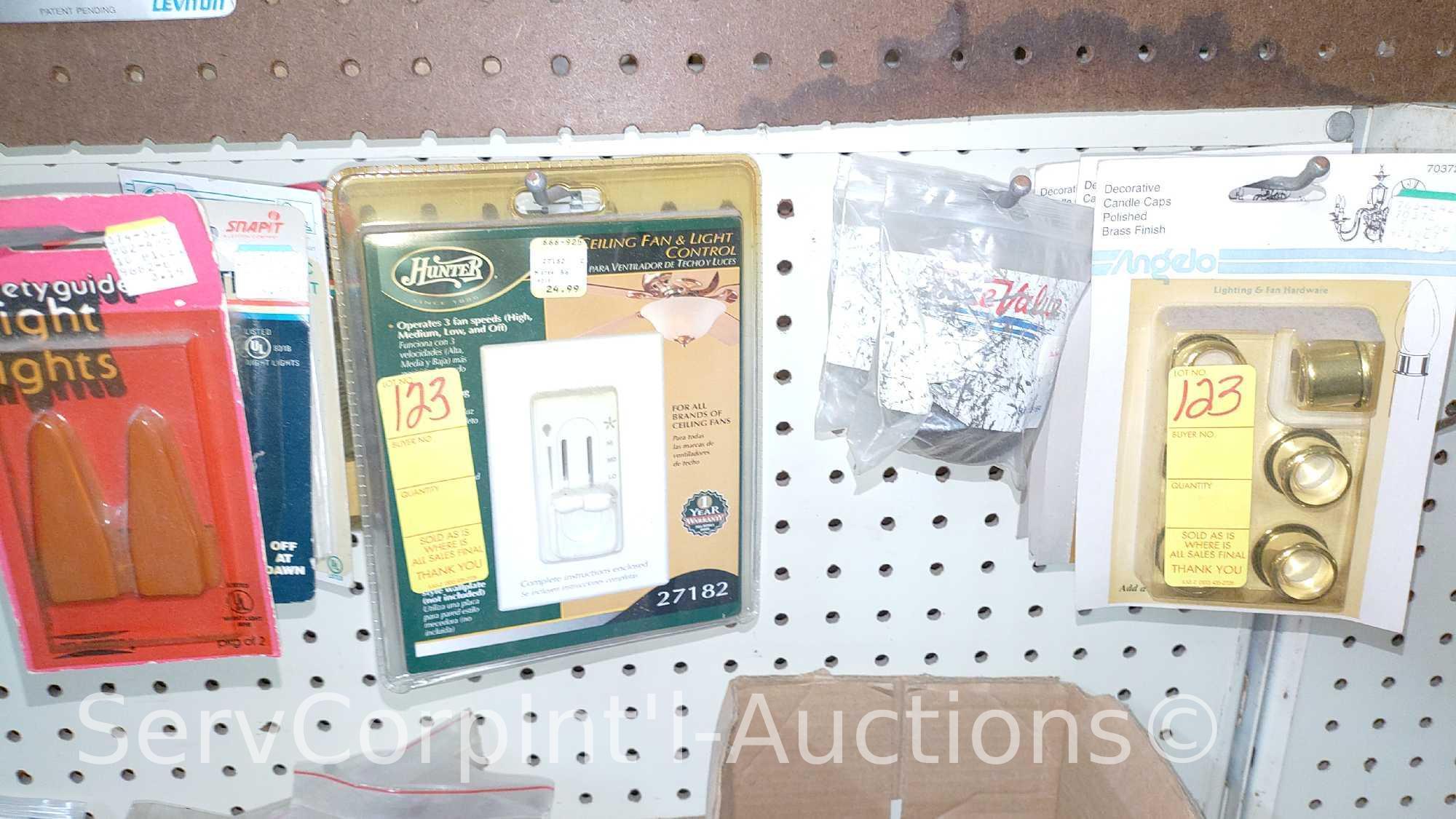 Lot Of Wire Circuit Analyzer, Night Lights, Ceiling Fan Control Switch, Candle Caps, Outlets,