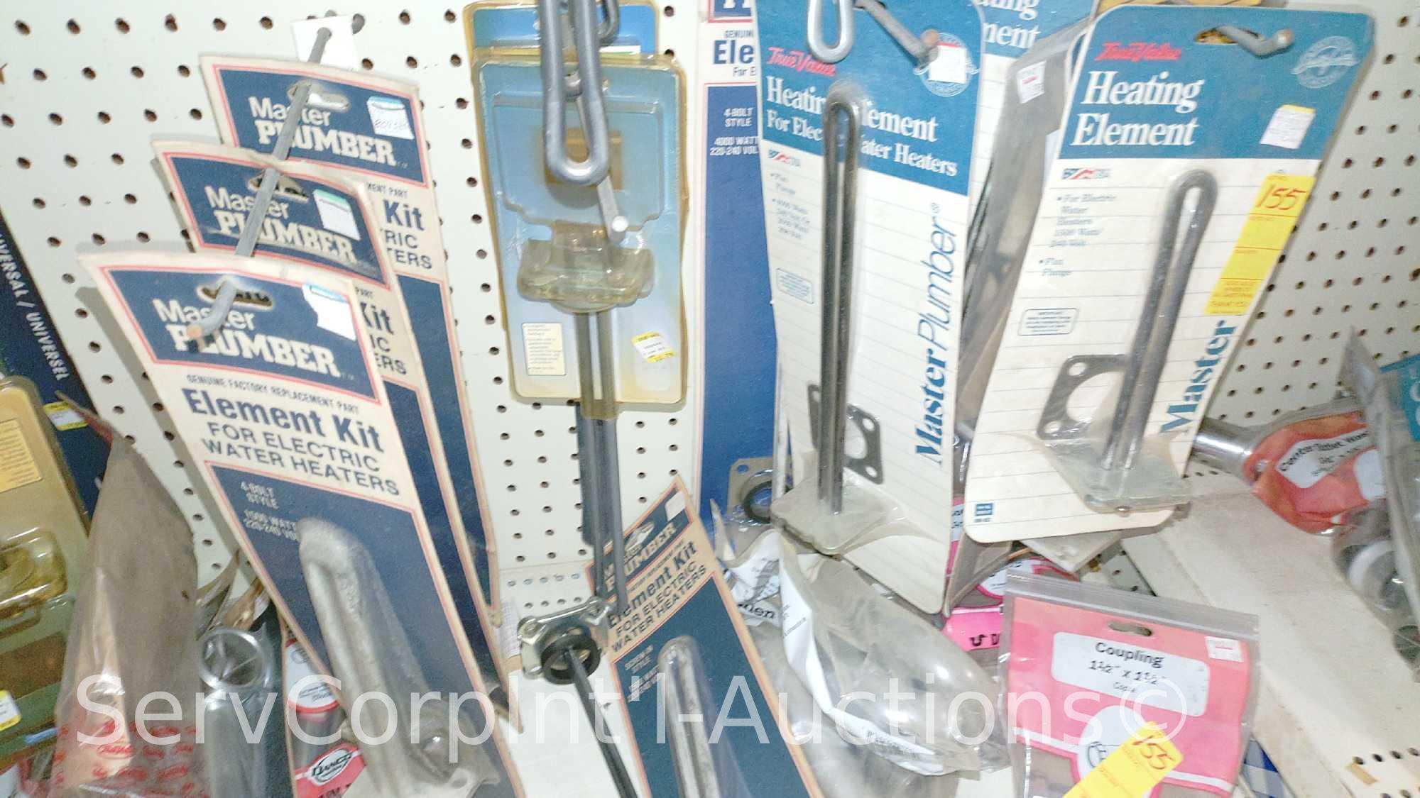 Lot Of Open Coil Dry Elements, Pilot Assembly Kits, Hot Water Heater Timer Switches, Galvanized