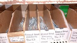 Lot Of Various Size Roundhead Machine Screws, Flathead Machine Screws, Flathead Slotted Wood Screws,