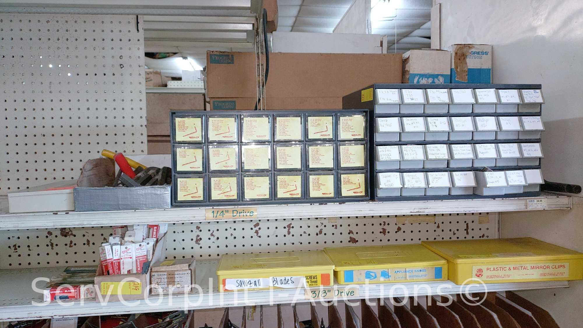Lot Of Various Size Hex Keys, Nut Drivers, Hex Bits, Reciprocating Saw Blades