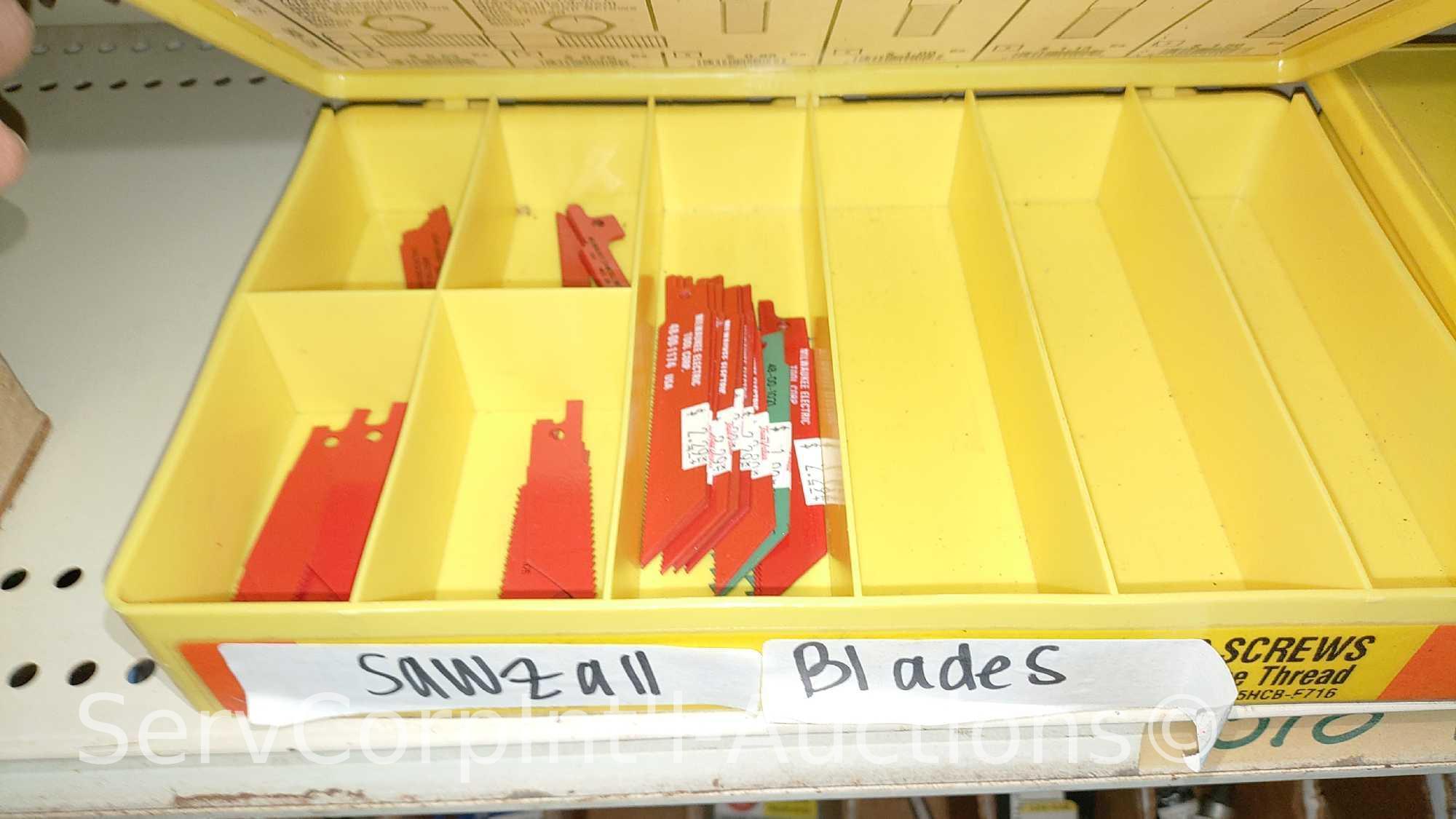 Lot Of Various Size Hex Keys, Nut Drivers, Hex Bits, Reciprocating Saw Blades