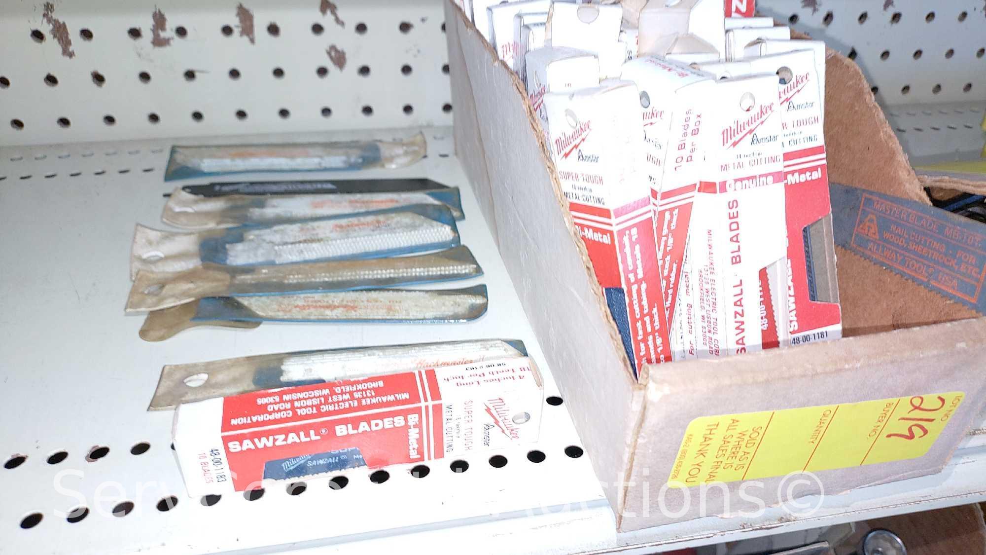Lot Of Various Size Hex Keys, Nut Drivers, Hex Bits, Reciprocating Saw Blades