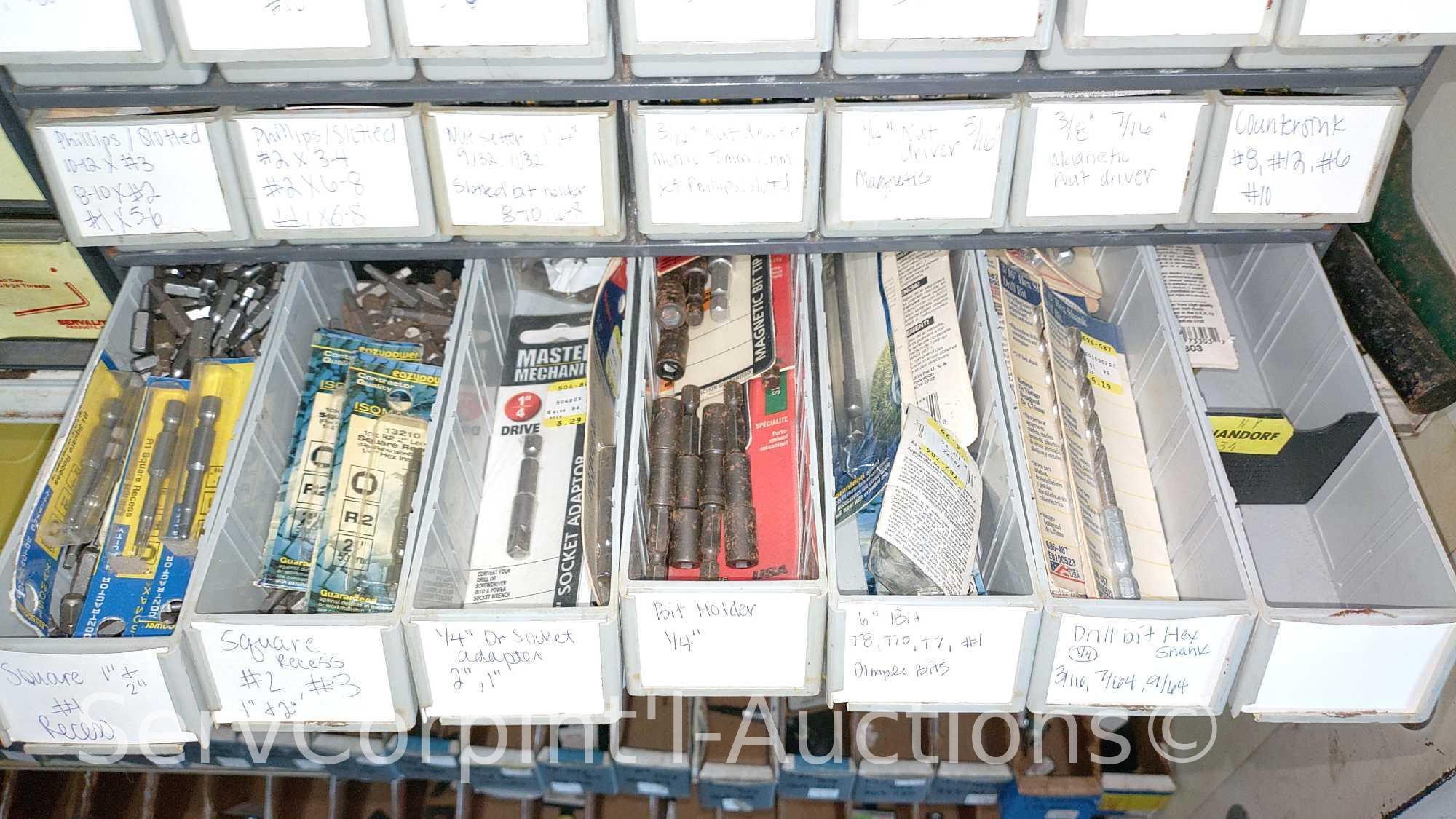 Lot Of Various Size Hex Keys, Nut Drivers, Hex Bits, Reciprocating Saw Blades