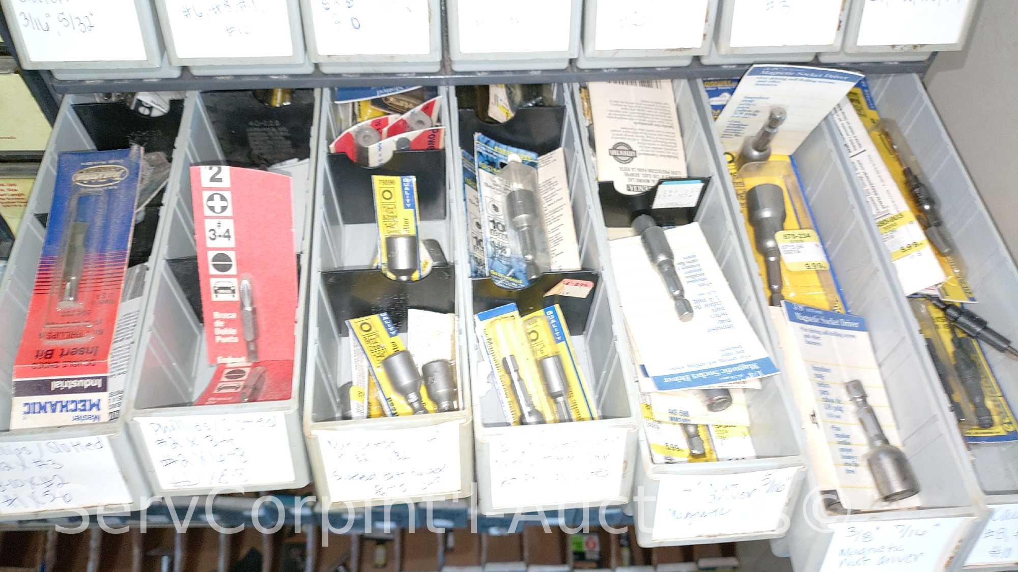 Lot Of Various Size Hex Keys, Nut Drivers, Hex Bits, Reciprocating Saw Blades