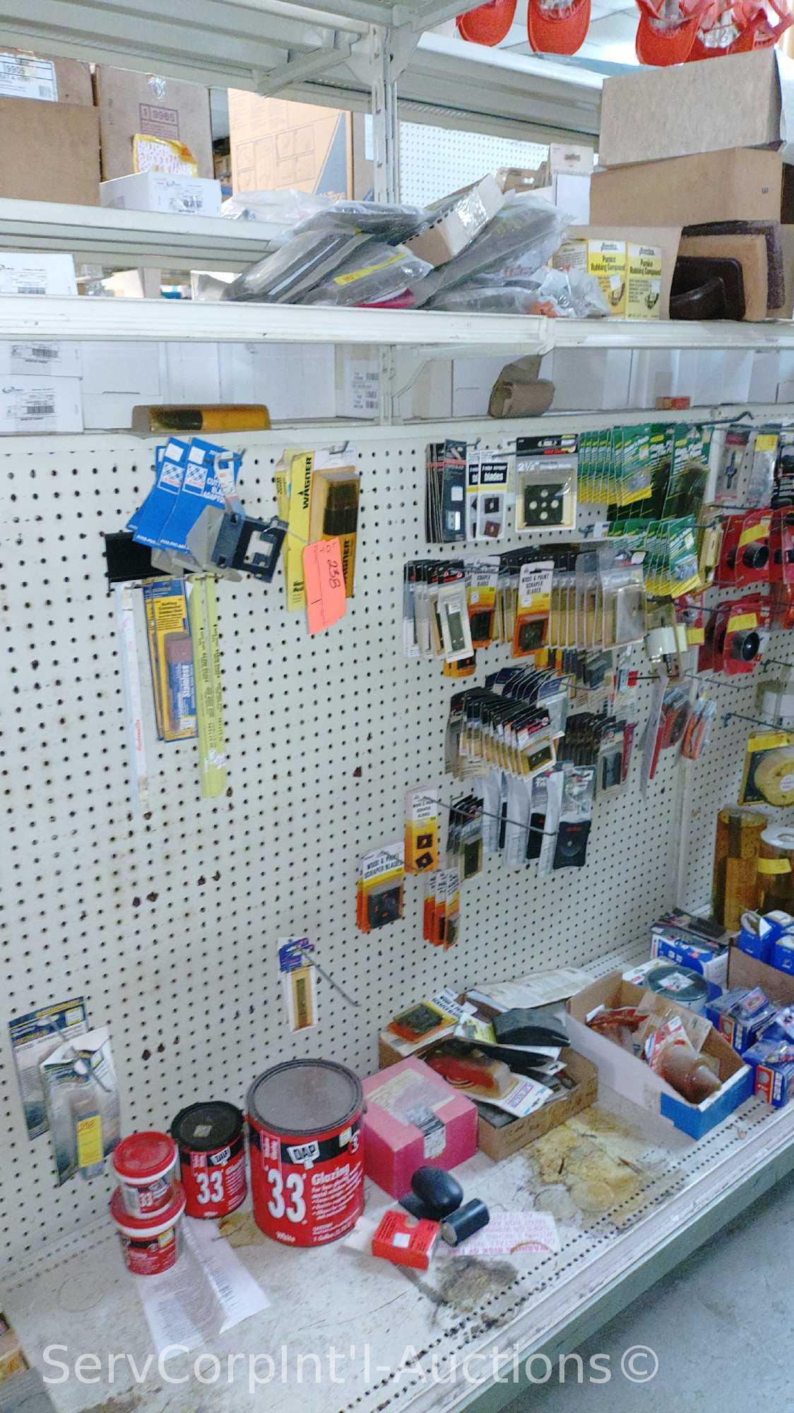 Lot Of Flush Cutting Blade Adapters, Hacksaw Blades, Scraper Blades, Glazier Points, Glass Pliers,
