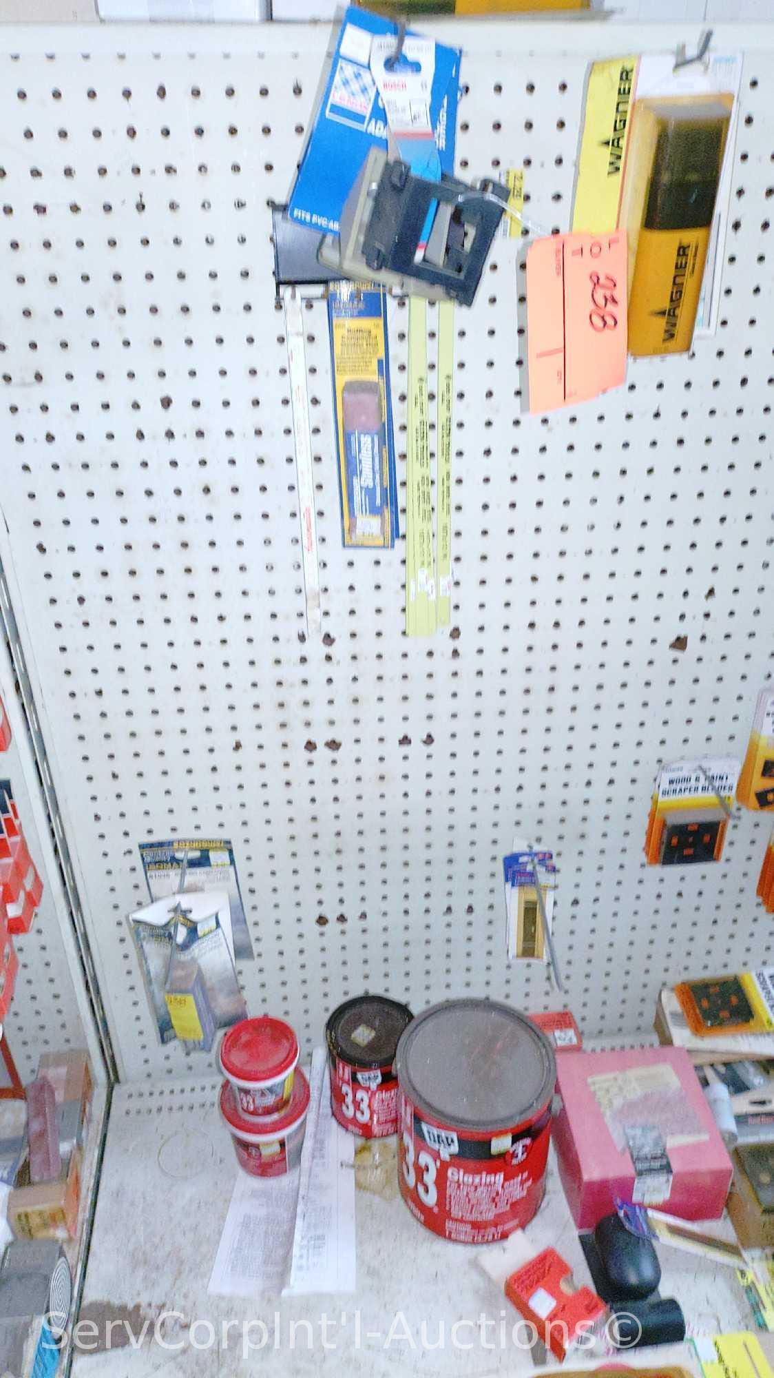 Lot Of Flush Cutting Blade Adapters, Hacksaw Blades, Scraper Blades, Glazier Points, Glass Pliers,