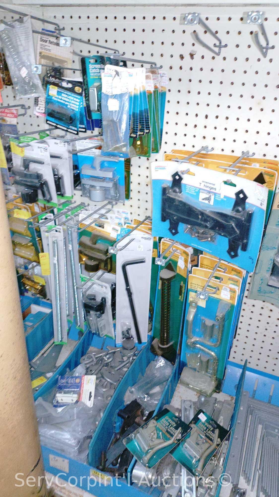 Lot Of Surface Bolts, Universal Knob Latches, Ring Latches, Pinch Butt Locker, Kick Down Doorstops,
