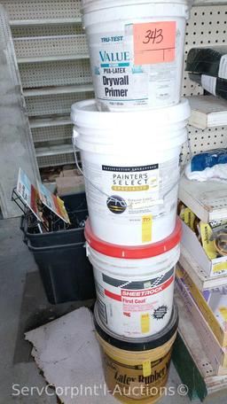 Lot of Drywall Primer, Latex Rubber Mix, Sheetrock First Coat, Exterior Latex Marking Paint