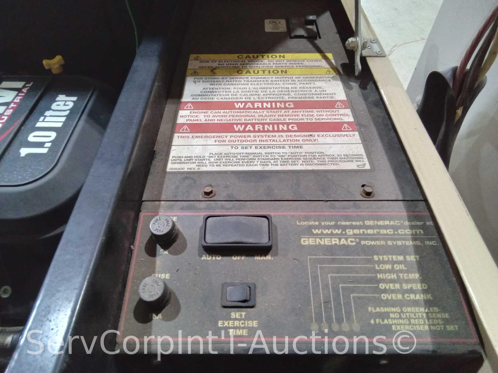 Generac Guardian 0044561 12000-Watt NP/LPG Generator SN: 3760932, No Transfer Switch (Located at