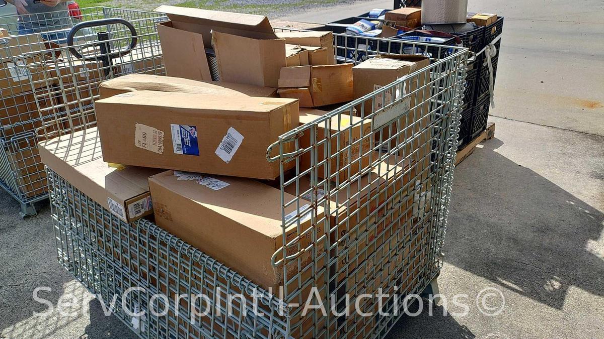 Lot of Various Automotive/Heavy Equipment Oil Filters & Air Filters - Metal Baskets Not Included