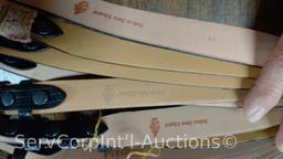 Lot on Shelf of Approximately 75 Belts & a Bag of Various Buckles: Bison, Buffalo, Shrunken Bull,