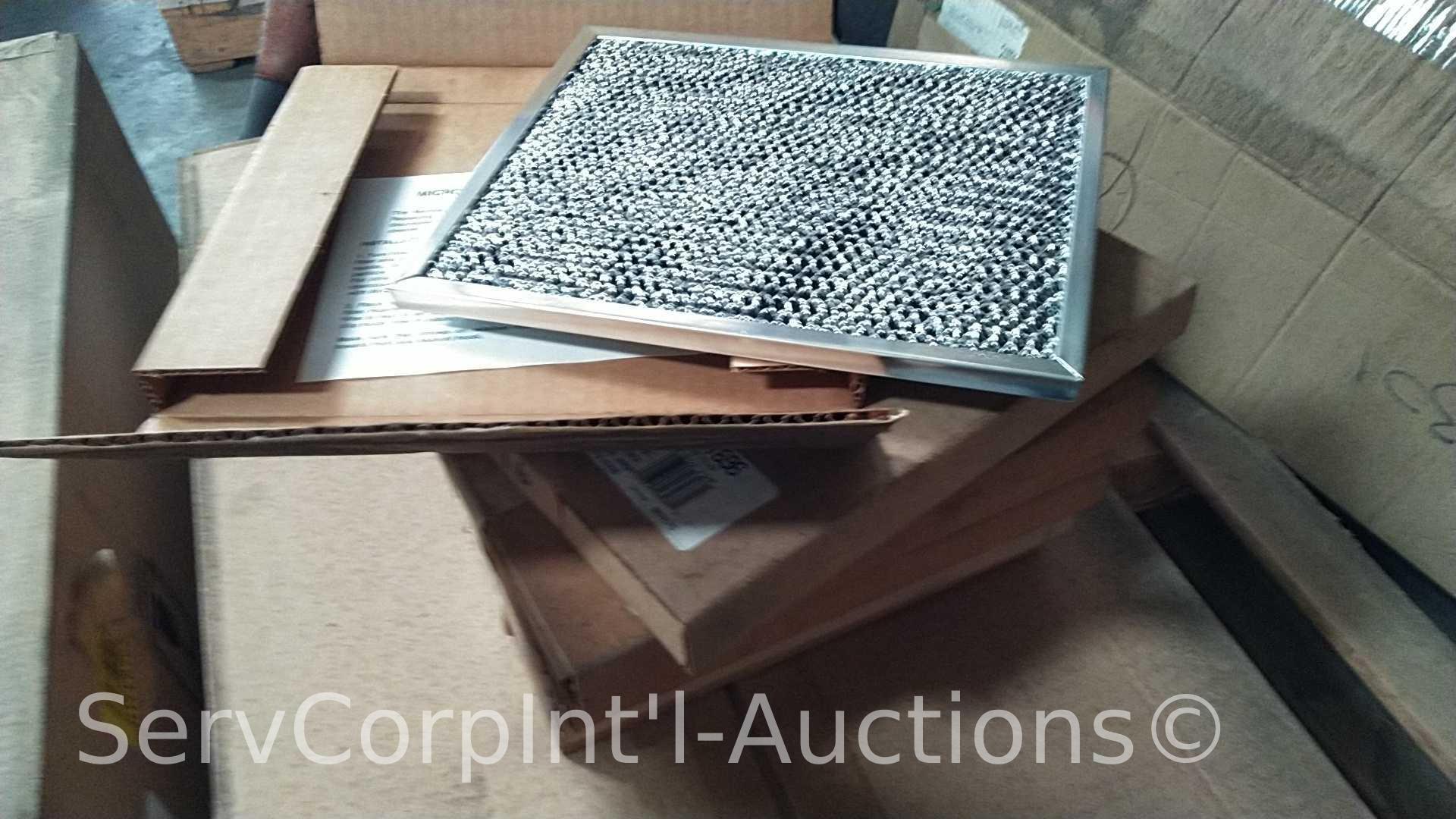 Lot on Pallet of 3 Frigidaire Microwave Oven Trim Kits, 7 Microtek Filters, 2 Broan Filters, 10