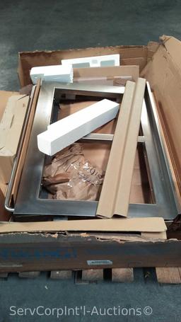 Lot on Pallet of Double Cut Out Table and Shelf