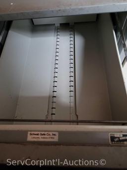 3 File Cabinets and 3-Drawer Blue Print Storage Cabinet