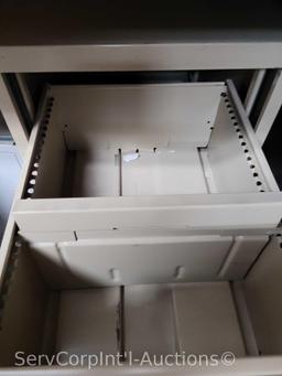 3 File Cabinets and 3-Drawer Blue Print Storage Cabinet