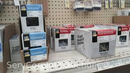 Lot on Top Shelf and Peg Board of Various Square Drive Screws, Trim Screws, Self Tap Screws, Thumb