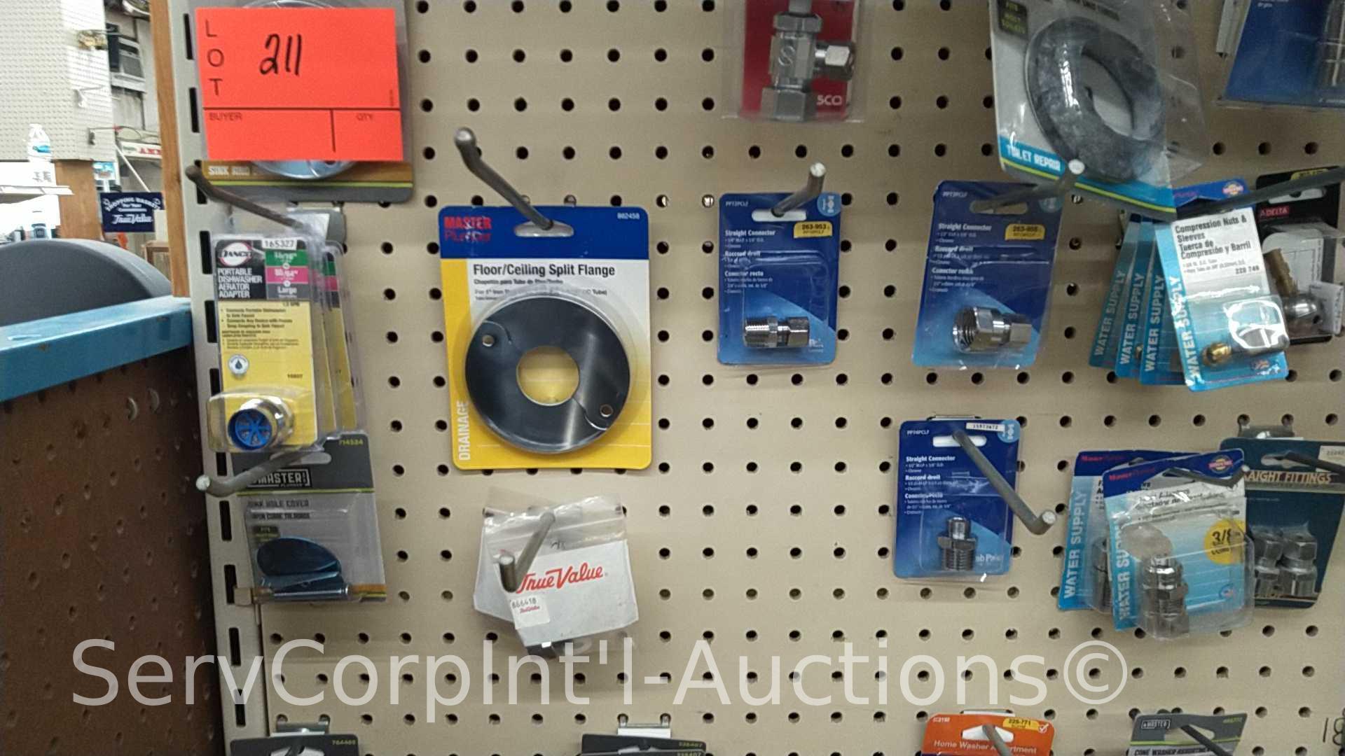 Lot of Various Sink Hardware: Shut Off Valves, O-Rings, Shank Nuts, Straight Fittings, Sink Hole