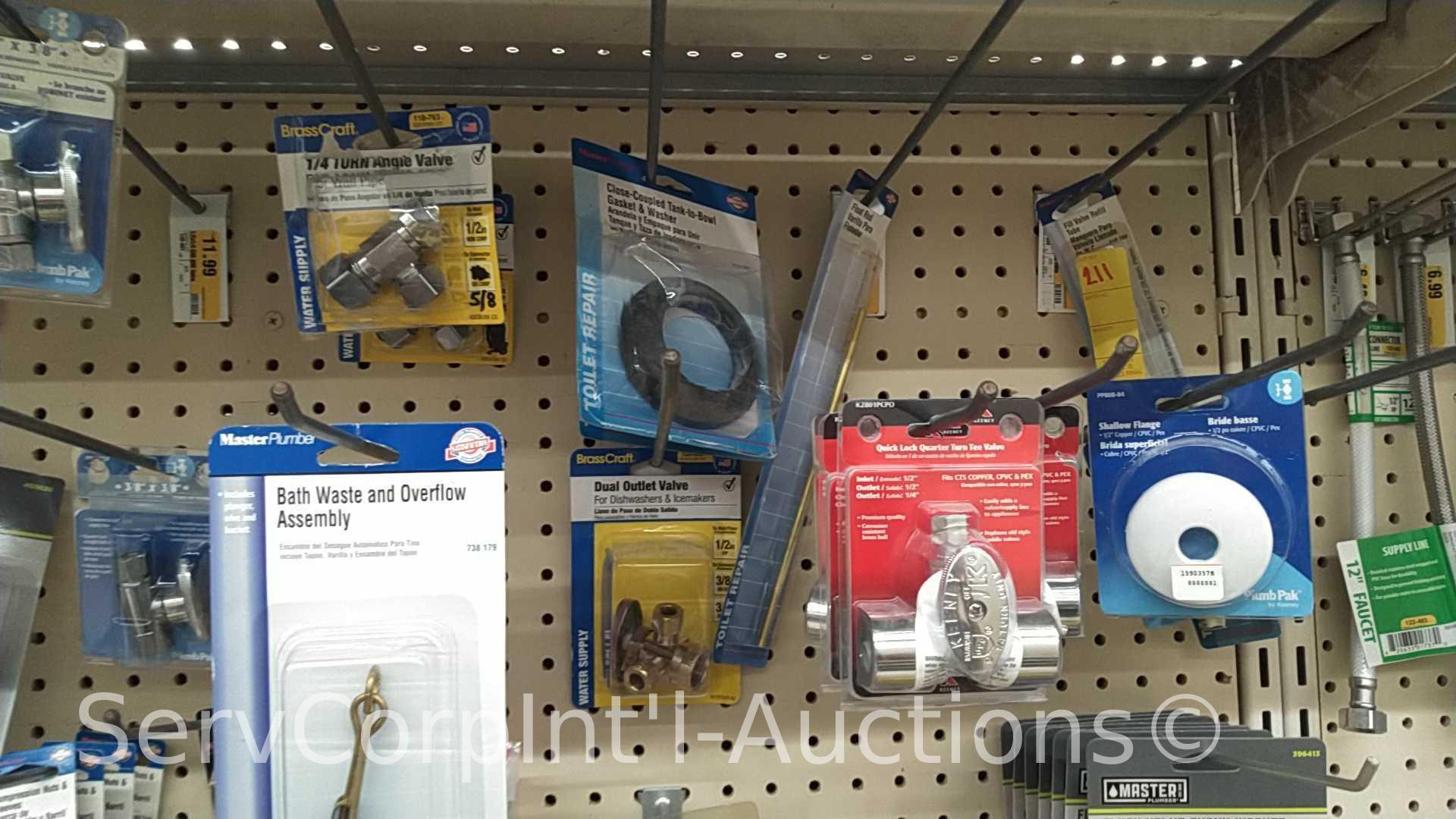 Lot of Various Sink Hardware: Shut Off Valves, O-Rings, Shank Nuts, Straight Fittings, Sink Hole
