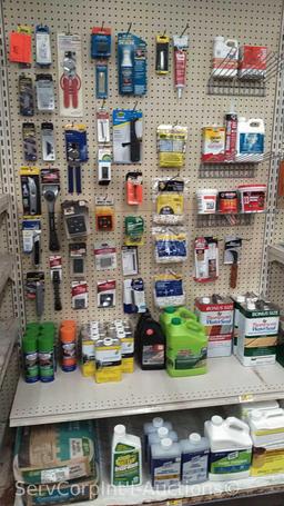 Lot of Various Blades, Tile Cutters, Caulk, Window Glazing, Tile Sealer, Tile Spacers, Glazier