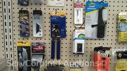 Lot of Various Blades, Tile Cutters, Caulk, Window Glazing, Tile Sealer, Tile Spacers, Glazier