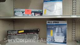 Lot of Ceiling Light Fixtures, Bath Wall Light Fixture, Fluorescent Security Light, Security Light