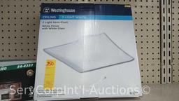 Lot of Ceiling Light Fixtures, Bath Wall Light Fixture, Fluorescent Security Light, Security Light