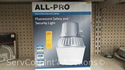 Lot of Ceiling Light Fixtures, Bath Wall Light Fixture, Fluorescent Security Light, Security Light