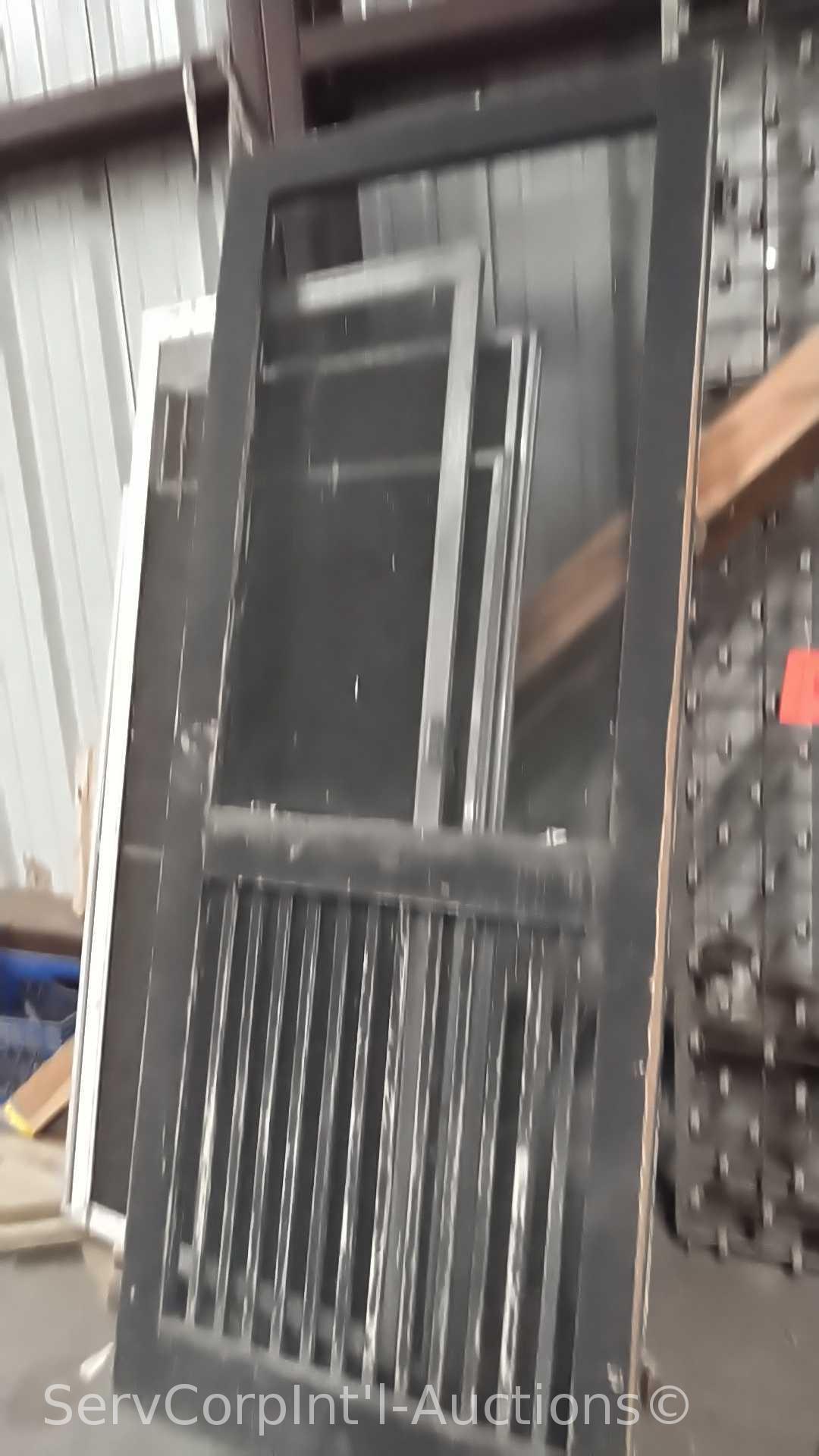 Lot of Various Window Screens, Screen Door, Roofing Joists, 15' Conveyor Roller
