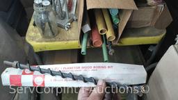 Lot of 2 Beer Kegs, Impact Sockets, Drill Bits, Leak Detector, Klein Cutters, Hydraulic Toe jack