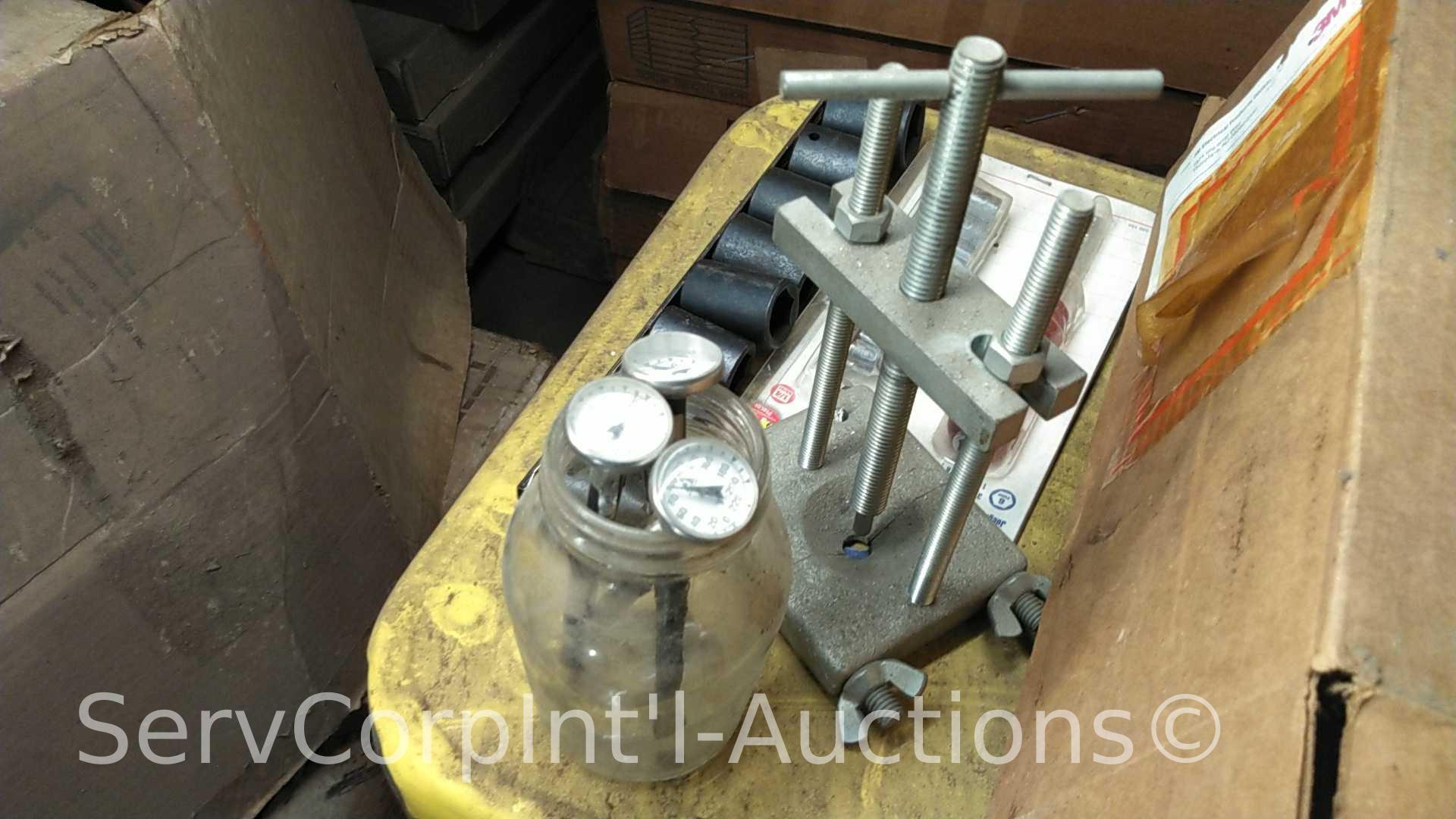 Lot of 2 Beer Kegs, Impact Sockets, Drill Bits, Leak Detector, Klein Cutters, Hydraulic Toe jack