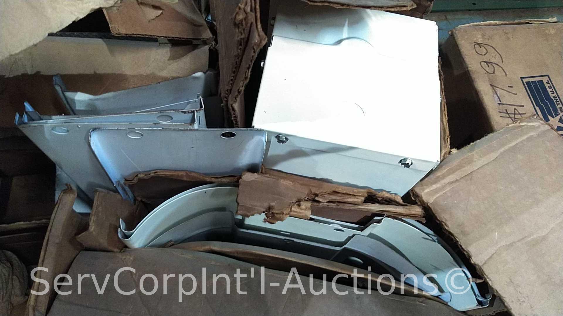 Lot on Pallet Racking of Various Fluorescent Light Fixture Cover Replacement & Fluorescent Metal
