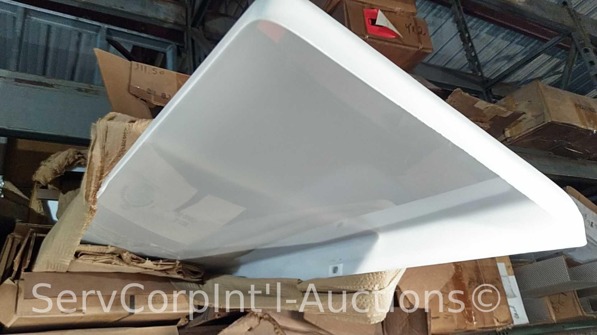 Lot on Pallet Racking of Various Fluorescent Light Fixture Cover Replacement & Fluorescent Metal