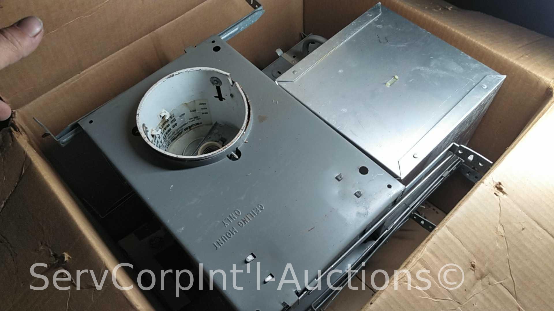 Lot on 2 Pallets of Various Therma-Guards, Light Fixture Globes, Recessed Lighting Boxes
