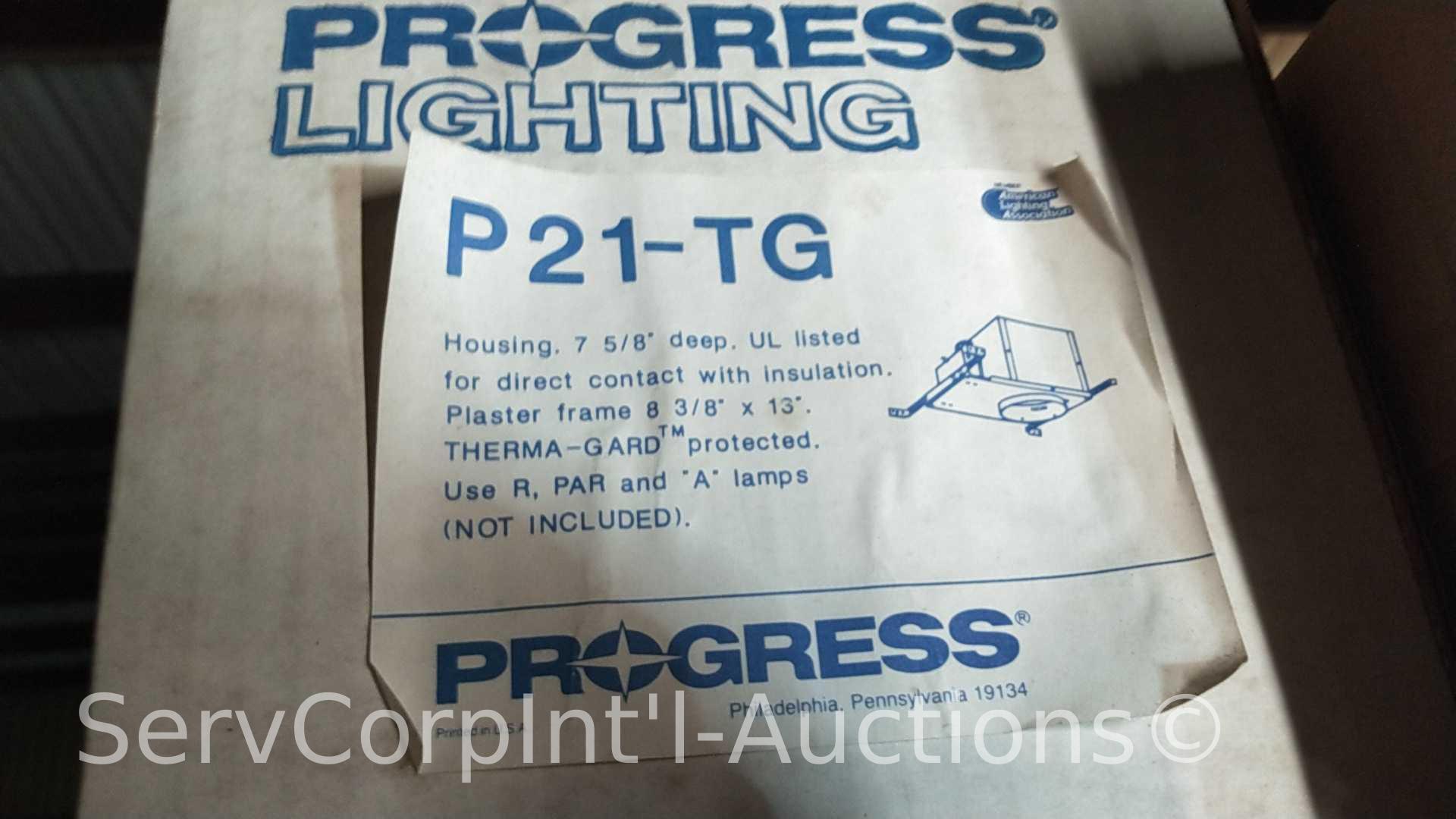 Lot on Shelves of Various Glass Globes, EMT Couplers, Hanging Light Fixtures, Open Face Boxes,
