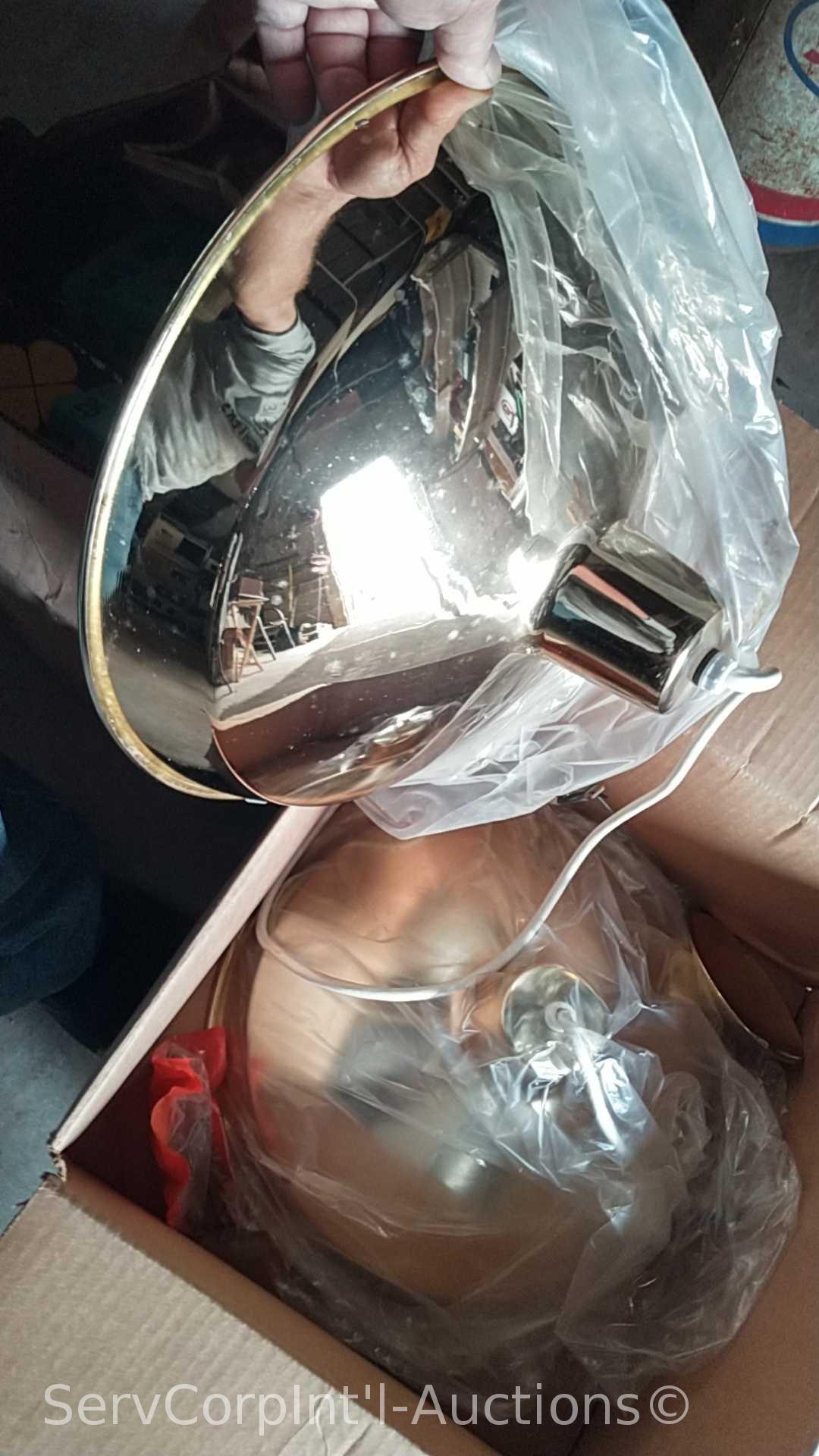 Lot on Shelves of Various Pipe Heating Cables, Ice Cream Makers, Bird Houses, Heating Pads, Dog